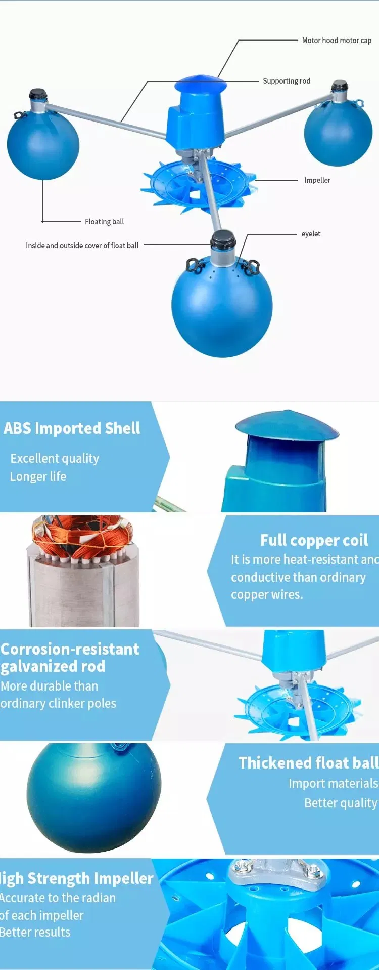 High Quality Guarantee Three Floating Ball Aerator for Fish Tank