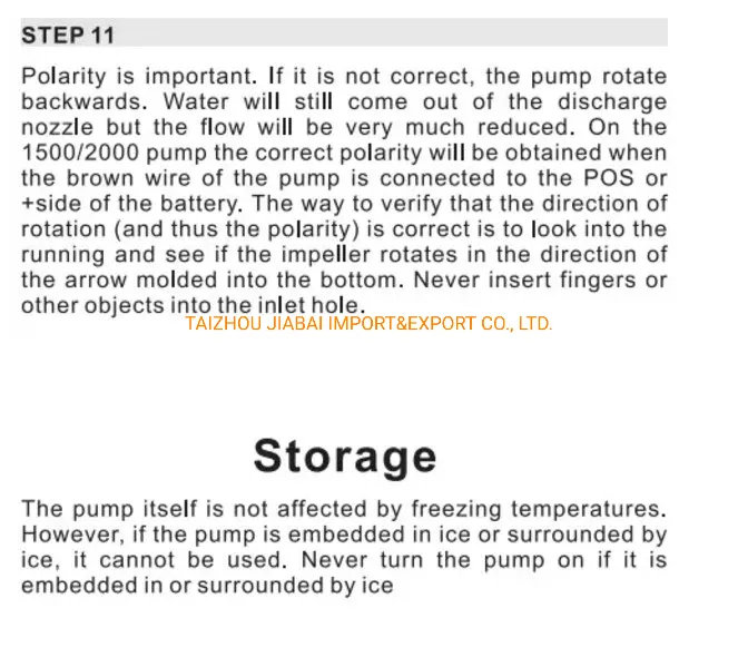 Factory Price High Quality Submersible 12V DC Marine Pump