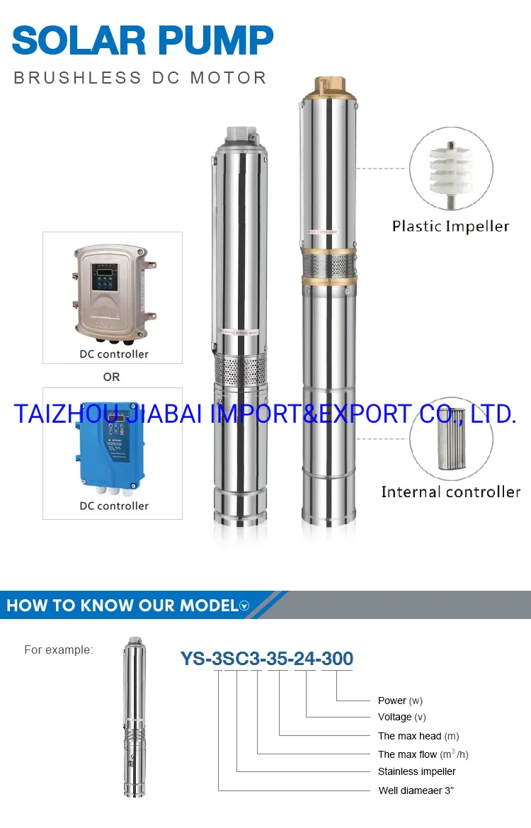 High Pressure 4inch/6inch Large Flow Irrigation Solar DC Deep Well Pump