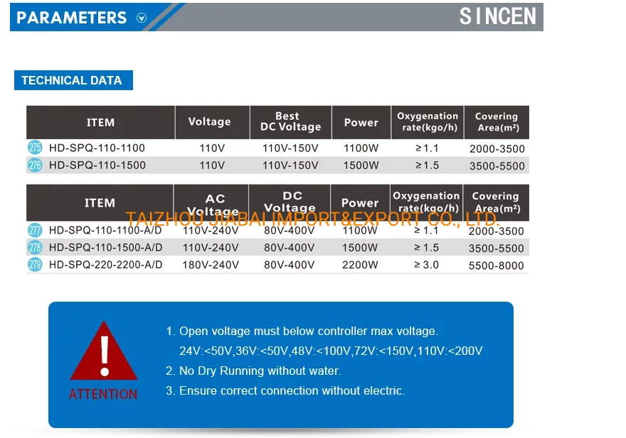 Wide Voltage Stainless Steel Impeller Solar Surge Aerator