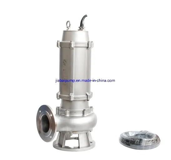 Wq Series Submersible Sewage Pump with Cutter (stainless steel)