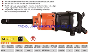 Air Impact Wrench for Durable Construction Tractor Truck 1 Inch with 2 Sockets Kit