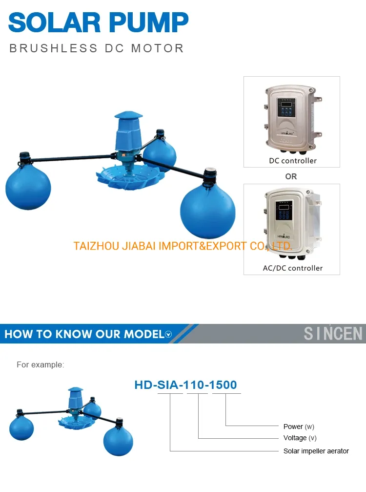 2.2kw AC/DC Controller Solar Floating Ball Impeller Aerator