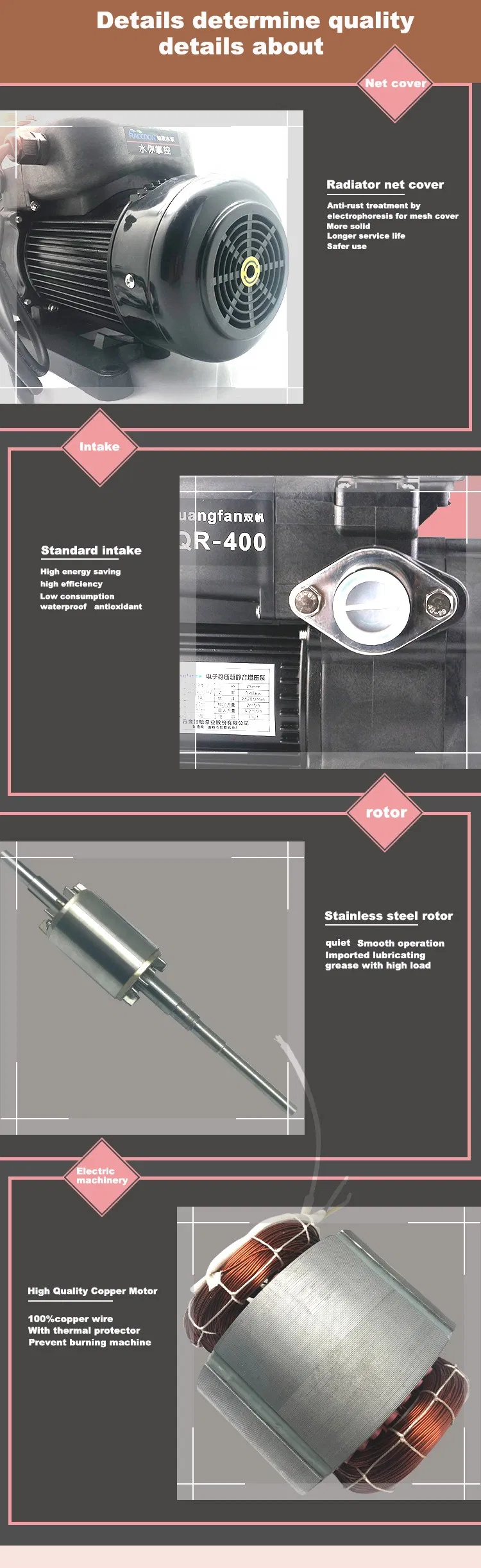 High Quality Automatic Taiwan Microcomputer Constant Pressure Booster Pump for Household
