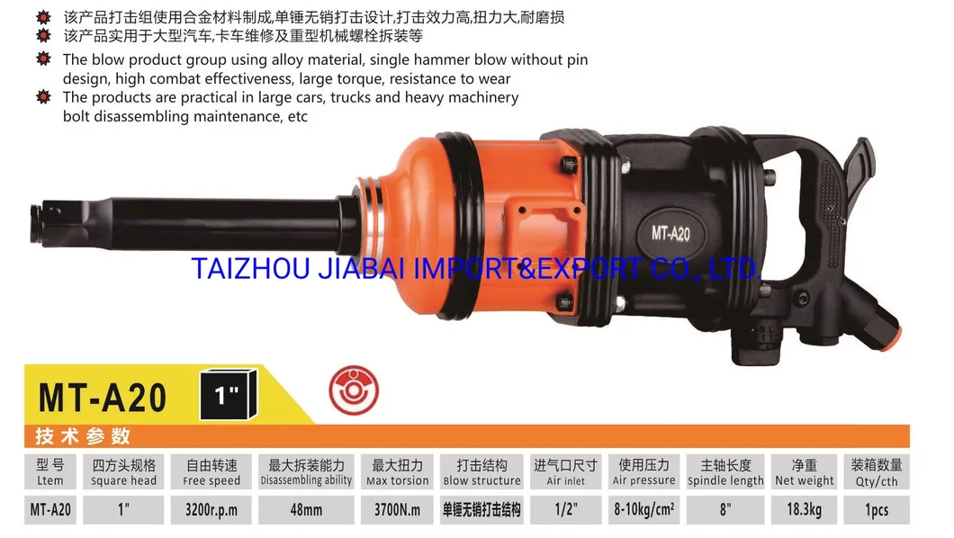New Simple Operation Air Impact Wrench for Car Repair 1 Inch Driver
