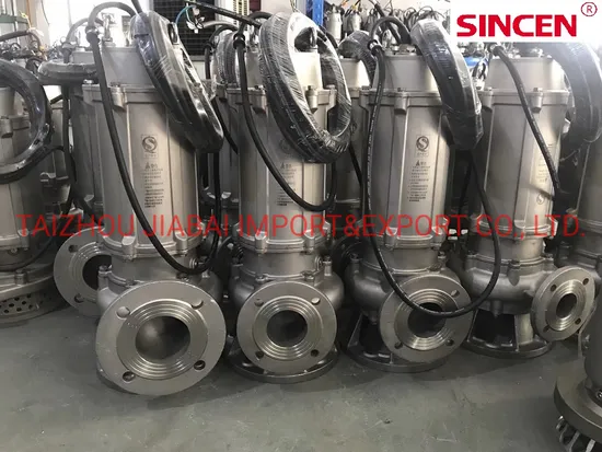 Wqk Stainless Steel Submersible Sewage Pump with Cutter