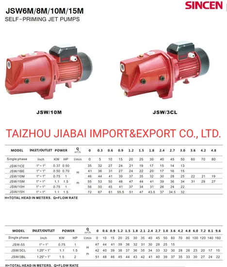 1HP Electric Motor Iron Casting High Pressure Agriculture Immigration Surface Jet Water Pump