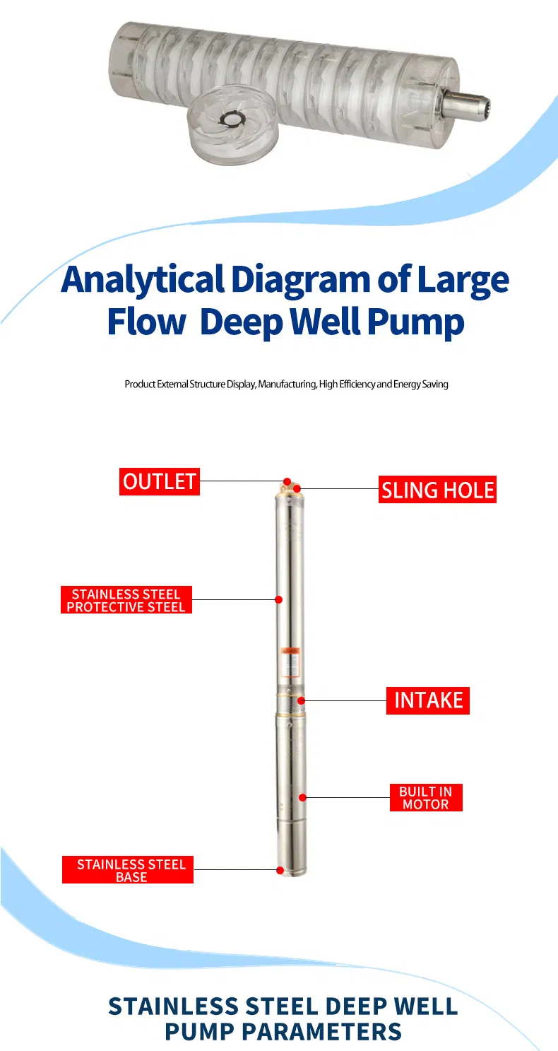 Floating Impeller 4SD8/27 Deep Well Submersible Electric Pump with C&U Bearing
