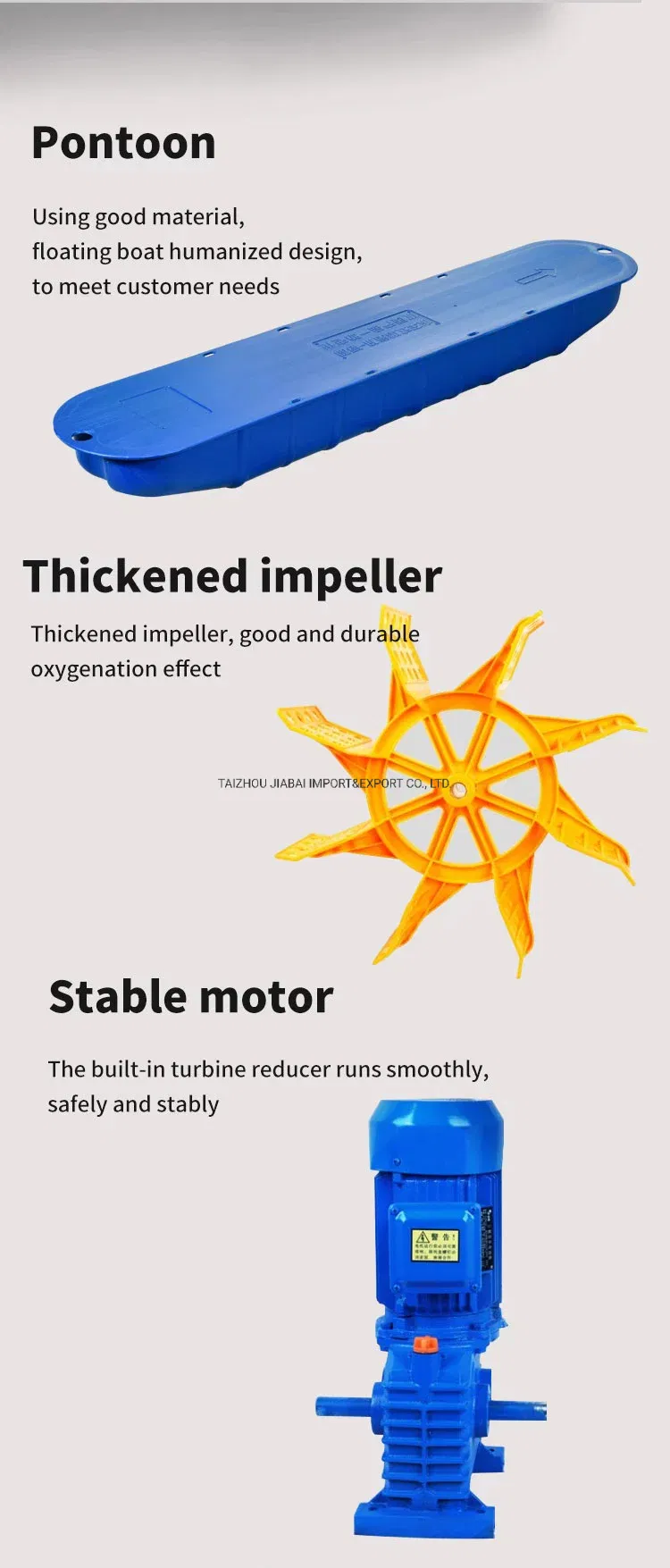 High Efficiency High Quality 2HP Paddle Wheel Aerator