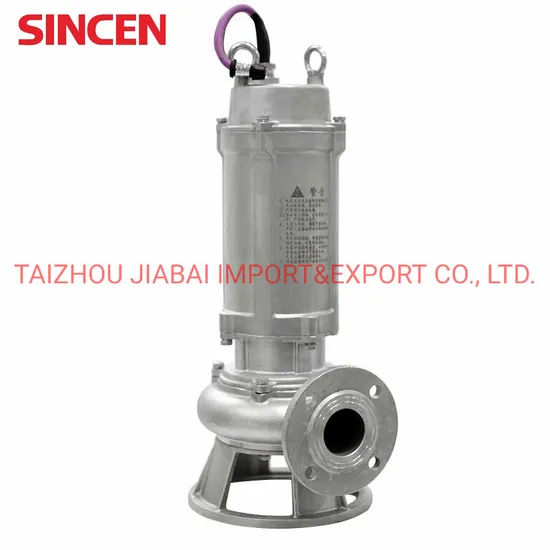 Vertical Cooper Wire Non-Clogging Submersible Stainless Steel Sewage Water Pump