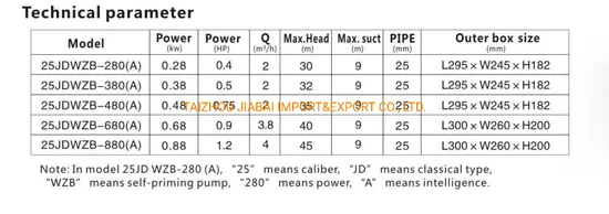High Quality Durable Mini Classic Style Smart Hot Water Booster Self-Priming Pump