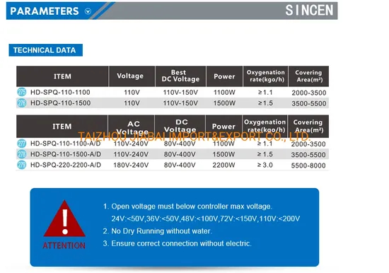 2200W AC/DC Controller Deep Oxygen Solar Surge Aerator
